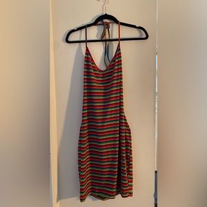 Rainbow/Pride striped crisscross tie dress